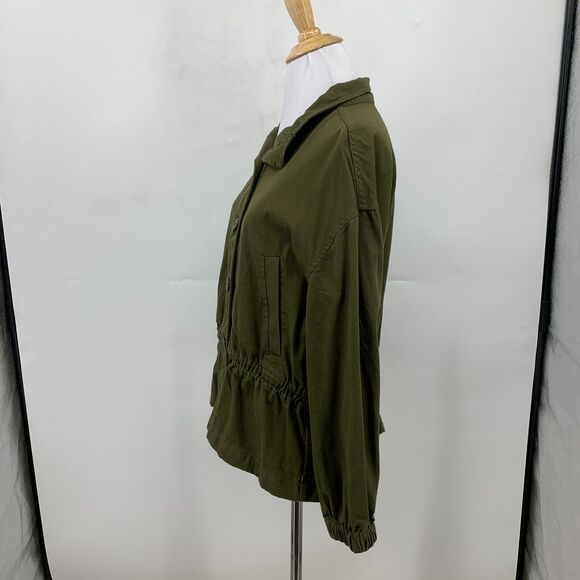 Madewell Highbury Military Jacket Button Up Womens S Small Avocado Stand Collar - Picture 4 of 13